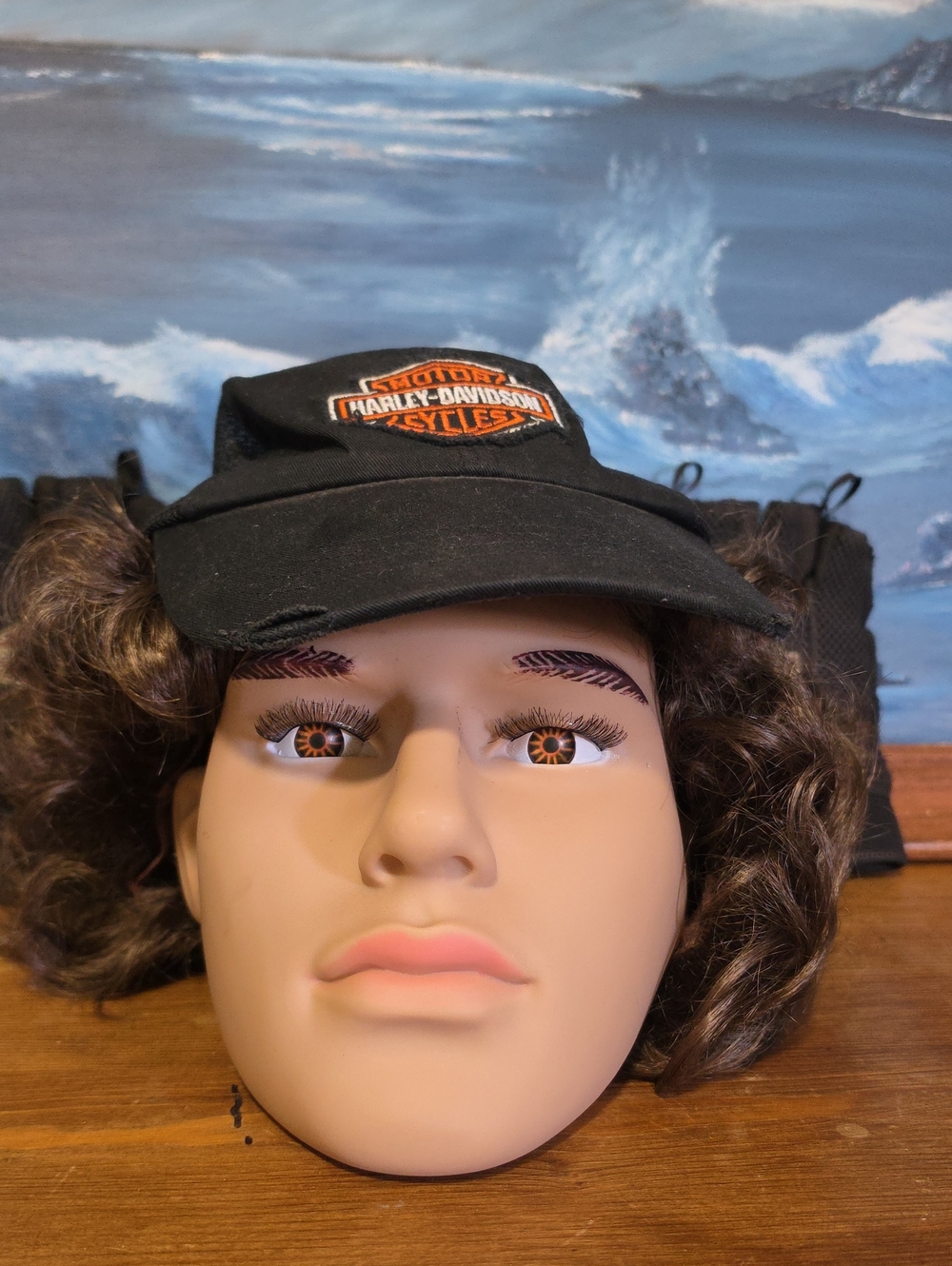 Harley-Davidson Black Cap with Orange & White Logo - Men Accessories Adjustable